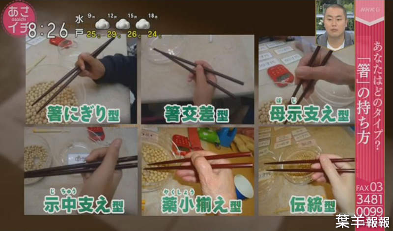 《筷子沒有正確拿法？》只算是６大拿法之中的「傳統拿法」 日本網友對這種稱呼看法兩極 | 葉羊報報