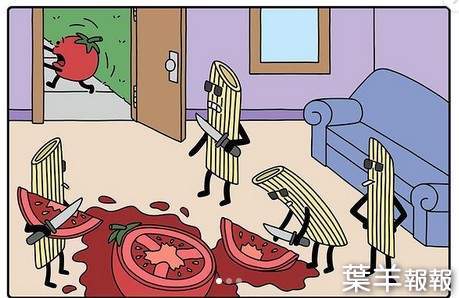 藝術家繪製《畫面可愛但內容不可愛的漫畫》義大利麵會有番茄醬其實是沾了... | 葉羊報報