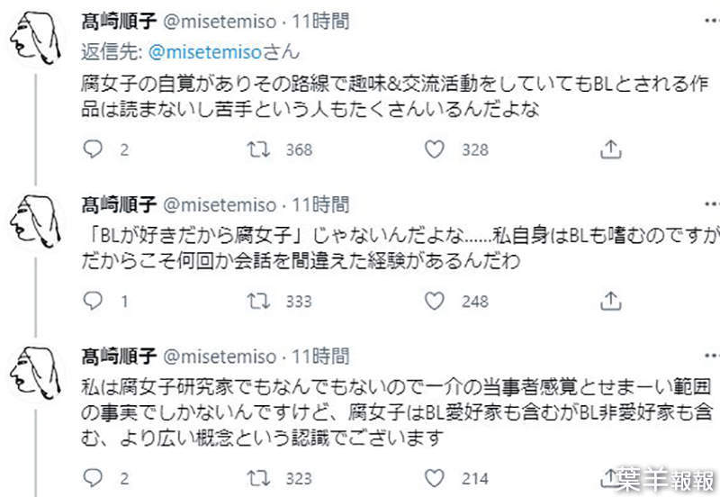 不喜歡bl的腐女 那這種人還能叫做腐女嗎 日本作家一句話引爆腐女定義之爭 葉羊報報 動漫