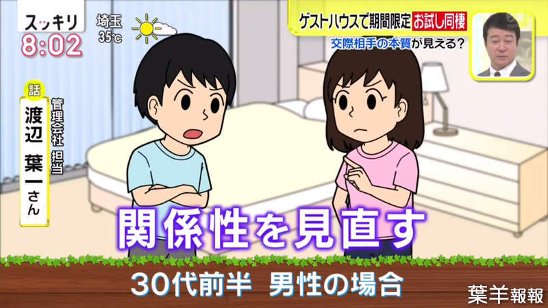 《日本青年旅舍同居試婚方案》情侶衝動同居容易出狀況 先嘗試住上一星期看清對方的本質 | 葉羊報報
