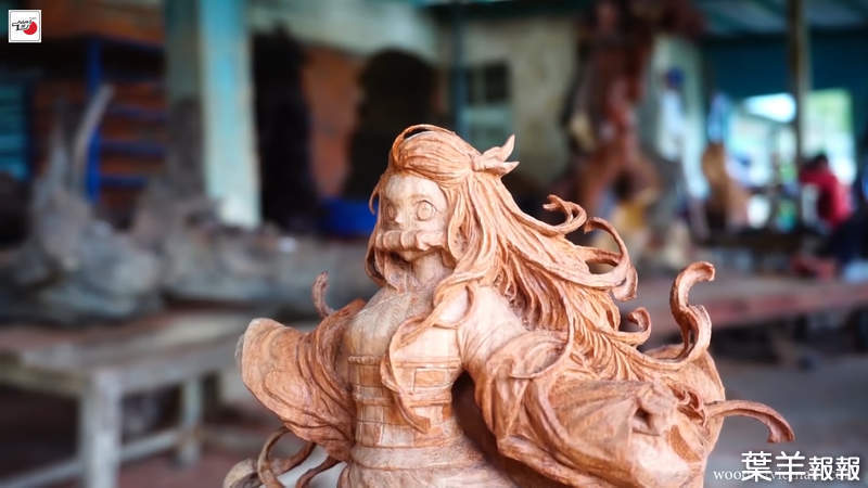 越南木雕職人製作《鬼滅之刃 禰豆子》動作栩栩如生加上頭髮細緻，這次的作品真的很強 | 葉羊報報