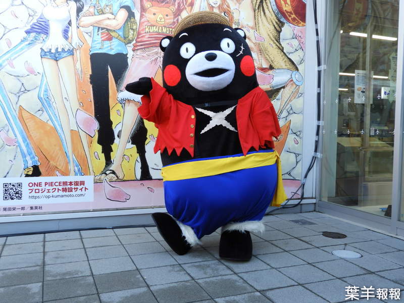熊本機場《航海王巨型牆壁海報》熊本熊與熊本縣知事一同出席揭幕活動 | 葉羊報報