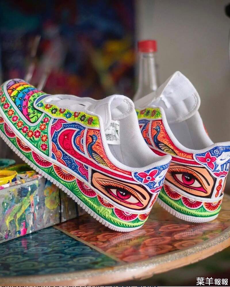 《卡車藝術球鞋彩繪》巴基斯坦藝術家用顏料讓球鞋變得鮮豔獨特 | 葉羊報報