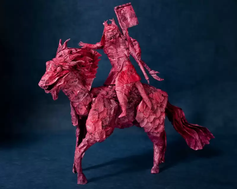 《用一張紙摺出騎馬的日本武士》摺紙藝術家「Chris Conrad」共花費50小時完成的精彩作品 | 葉羊報報